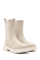 Women's Cream Chelsea Boots | Derimod Women's Cream Chelsea Boots | Derimod