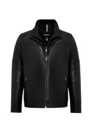 Mbappe Men's Black Leather Jacket | Derimod Mbappe Men's Black Leather Jacket | Derimod
