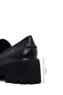Woman Black Chunky-Heeled Leather Masculine Loafer | Derimod Woman Black Chunky-Heeled Leather Masculine Loafer | Derimod