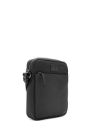 Men's Black Printed Leather Messenger Bag | Derimod Men's Black Printed Leather Messenger Bag | Derimod