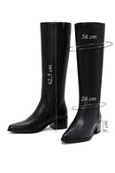 Woman Black Zip Closure Chunky Heeled Leather Boots | Derimod Woman Black Zip Closure Chunky Heeled Leather Boots | Derimod
