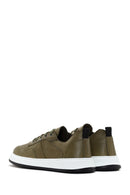 Men's Khaki Lace-up Leather Sneaker | Derimod Men's Khaki Lace-up Leather Sneaker | Derimod