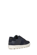 Geox Men's Navy Blue Spherica Ecub-1 Leather Sneaker | Derimod Geox Men's Navy Blue Spherica Ecub-1 Leather Sneaker | Derimod
