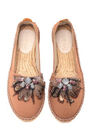 Kadın Taba Taşlı Hasır Taban Espadril | Derimod Kadın Taba Taşlı Hasır Taban Espadril | Derimod