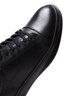 Men's Black Leather Casual Sneaker | Derimod Men's Black Leather Casual Sneaker | Derimod