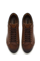 Men's Tan Lace-up Leather Sneaker | Derimod Men's Tan Lace-up Leather Sneaker | Derimod