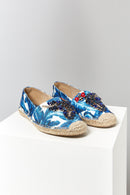 Embroidered Blue Women's Espadrilles | Derimod Embroidered Blue Women's Espadrilles | Derimod