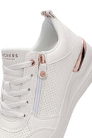 Skechers Kadın Beyaz Billion Bağcıklı Fermuar Detaylı Deri Sneaker | Derimod Skechers Kadın Beyaz Billion Bağcıklı Fermuar Detaylı Deri Sneaker | Derimod