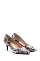 Women's Snakeskin Patterned Heeled Shoes | Derimod Women's Snakeskin Patterned Heeled Shoes | Derimod