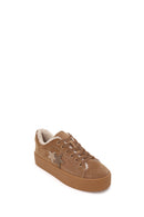 Kadın Camel Bağcıklı Kalın Tabanlı Süet Deri Teddy Sneaker | Derimod Kadın Camel Bağcıklı Kalın Tabanlı Süet Deri Teddy Sneaker | Derimod