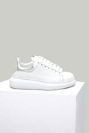Beyaz-Gümüş Kadın Deri Sneaker | Derimod Beyaz-Gümüş Kadın Deri Sneaker | Derimod