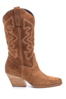 Women's Suede Leather Cowboy Boots | Derimod Women's Suede Leather Cowboy Boots | Derimod