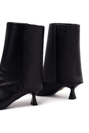 Woman Black Heeled Leather Boots | Derimod Woman Black Heeled Leather Boots | Derimod