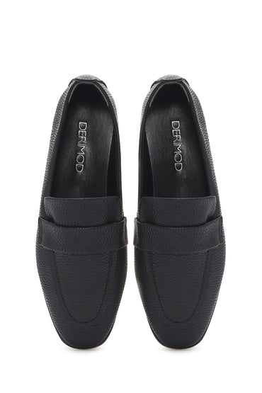 Kadın Siyah Maskülen Loafer_6