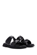 Women's Black Leather Comfort Slippers | Derimod Women's Black Leather Comfort Slippers | Derimod