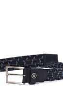 Men's Navy Blue Braided Leather Belt | Derimod Men's Navy Blue Braided Leather Belt | Derimod