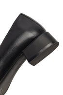 Women's Black Short Thick Heeled Leather Shoes | Derimod Women's Black Short Thick Heeled Leather Shoes | Derimod