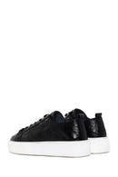 Erkek Siyah Bağcıklı Kalın Tabanlı Deri Sneaker | Derimod Erkek Siyah Bağcıklı Kalın Tabanlı Deri Sneaker | Derimod