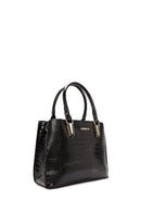 Women's Black Long Strap Crocodile Handbag | Derimod Women's Black Long Strap Crocodile Handbag | Derimod