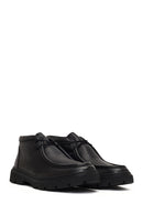 Men's Black Lace-Up Leather Casual Boot | Derimod Men's Black Lace-Up Leather Casual Boot | Derimod