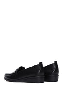 Kadın Siyah Deri Dolgu Topuklu Loafer | Derimod Kadın Siyah Deri Dolgu Topuklu Loafer | Derimod