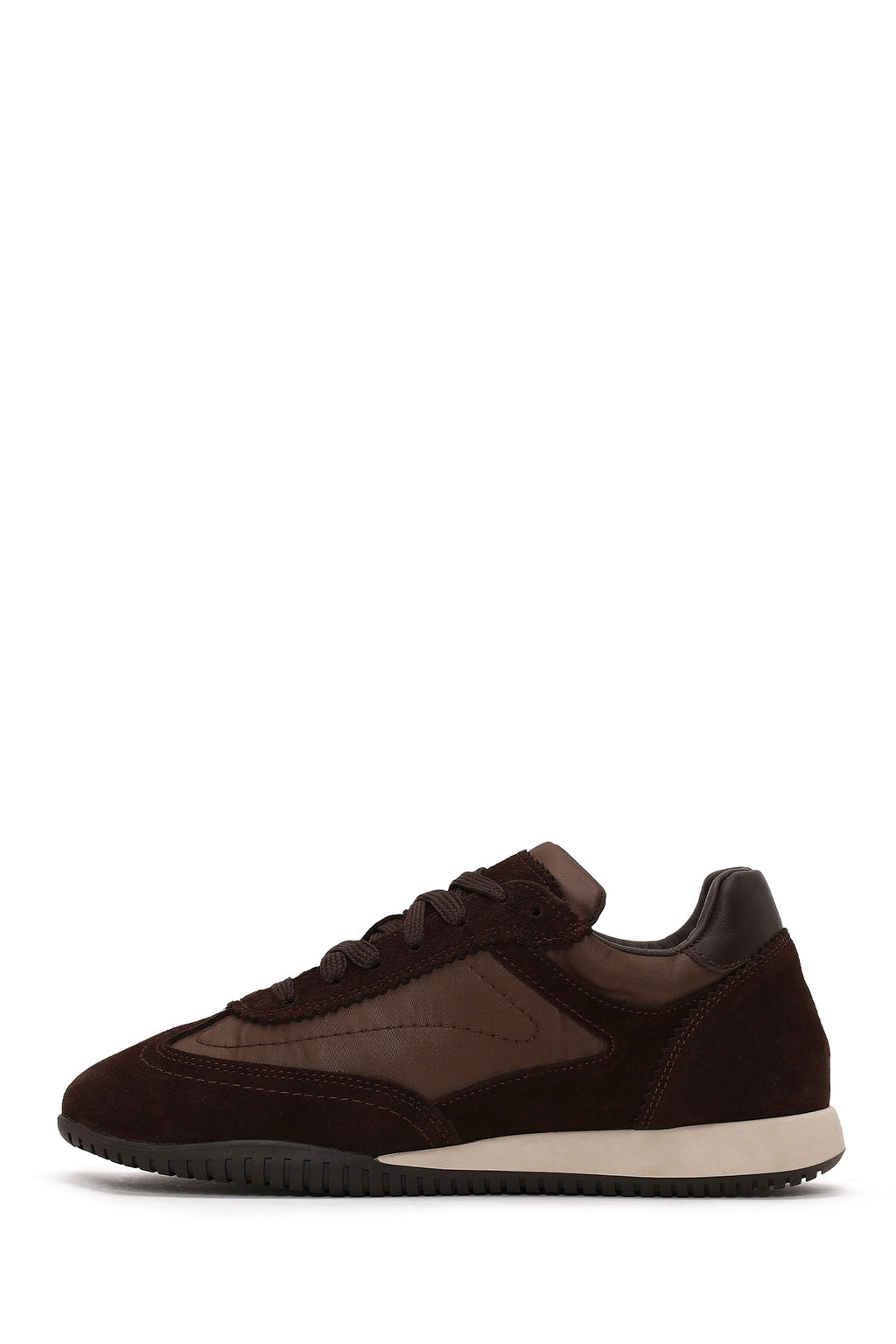 Kadın Kahverengi Bağcıklı Süet Deri Sneaker