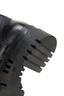 Women's Black Leather Thick Soled Boots | Derimod Women's Black Leather Thick Soled Boots | Derimod