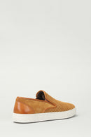 Perforated Tan Men's Leather Loafer | Derimod Perforated Tan Men's Leather Loafer | Derimod