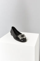 Stoned Women's Leather Ballerinas | Derimod Stoned Women's Leather Ballerinas | Derimod