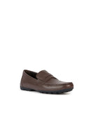 Geox Men's Brown Kosmopolis + Grip Leather Masculine Loafer | Derimod Geox Men's Brown Kosmopolis + Grip Leather Masculine Loafer | Derimod