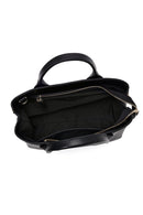 Woman Black Long-Strap Leather Shoulder Bag | Derimod Woman Black Long-Strap Leather Shoulder Bag | Derimod