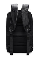 D-Pack Unisex Black Technological Leather Backpack | Derimod D-Pack Unisex Black Technological Leather Backpack | Derimod