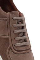Men's Beige Lace-Up Thick-Sole Suede Leather Sneakers | Derimod Men's Beige Lace-Up Thick-Sole Suede Leather Sneakers | Derimod
