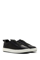 Men's Green Lace-up Leather Sneaker | Derimod Men's Green Lace-up Leather Sneaker | Derimod