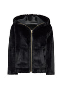 Gardena Women's Black Double-Sided Teddy Coat | Derimod Gardena Women's Black Double-Sided Teddy Coat | Derimod
