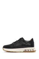Erkek Siyah Bağcıklı Deri Sneaker | Derimod Erkek Siyah Bağcıklı Deri Sneaker | Derimod