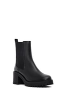 Woman Black Chunky-Heeled Chelsea Boots | Derimod Woman Black Chunky-Heeled Chelsea Boots | Derimod