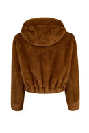 Arosa Kadın Camel Kapüşonlu Oversize Teddy Mont | Derimod Arosa Kadın Camel Kapüşonlu Oversize Teddy Mont | Derimod