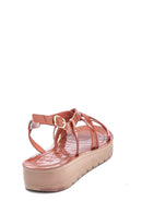 Women's Casual Crocodile Patterned Sandals | Derimod Women's Casual Crocodile Patterned Sandals | Derimod