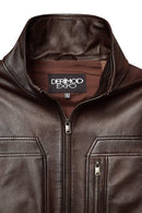 Bryan Men's Brown Leather Jacket | Derimod Bryan Men's Brown Leather Jacket | Derimod