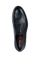 Geox Men's Black Decio Laced Leather Classic Shoes | Derimod Geox Men's Black Decio Laced Leather Classic Shoes | Derimod