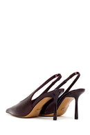 Woman Burgundy Backless Thin-Heeled Patent Leather Leather Shoes | Derimod Woman Burgundy Backless Thin-Heeled Patent Leather Leather Shoes | Derimod