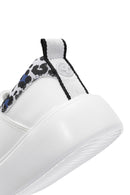 ACBC x Derimod Women's White Laced Leopard Detail Sneakers | Derimod ACBC x Derimod Women's White Laced Leopard Detail Sneakers | Derimod