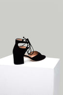Suede Ankle Strap Women's Heeled Leather Sandals | Derimod Suede Ankle Strap Women's Heeled Leather Sandals | Derimod