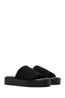 Women's Black Thick Soled Slippers | Derimod Women's Black Thick Soled Slippers | Derimod