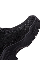 Women's Black Stone High Top Sneaker | Derimod Women's Black Stone High Top Sneaker | Derimod