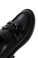 Kadın Siyah Deri Zincir Detaylı Loafer | Derimod Kadın Siyah Deri Zincir Detaylı Loafer | Derimod