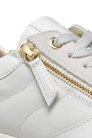 Geox Women's White Desya Lace-Up Leather Sneaker | Derimod Geox Women's White Desya Lace-Up Leather Sneaker | Derimod