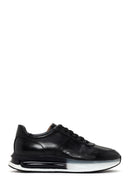 Men's Black Thick Sole Lace Up Leather Sneaker | Derimod Men's Black Thick Sole Lace Up Leather Sneaker | Derimod
