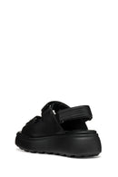 Geox Kadın Siyah D Spherica Ec4.1 S A - Nappa Bantlı Deri Sandalet | Derimod Geox Kadın Siyah D Spherica Ec4.1 S A - Nappa Bantlı Deri Sandalet | Derimod